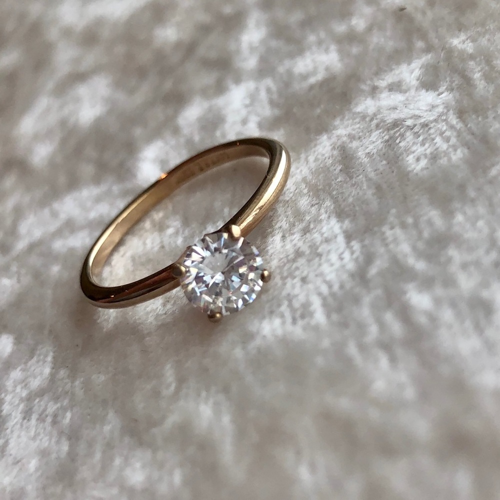 Vintage 14K Gold Fill & Multifaceted CZ Ring VTG